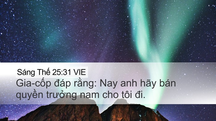 Sáng Thế 25:31 VIE Bible Verse Image