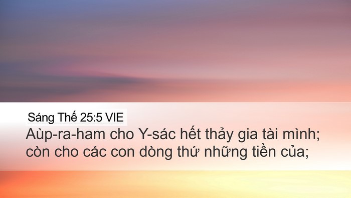 Sáng Thế 25:5 VIE Bible Verse Image