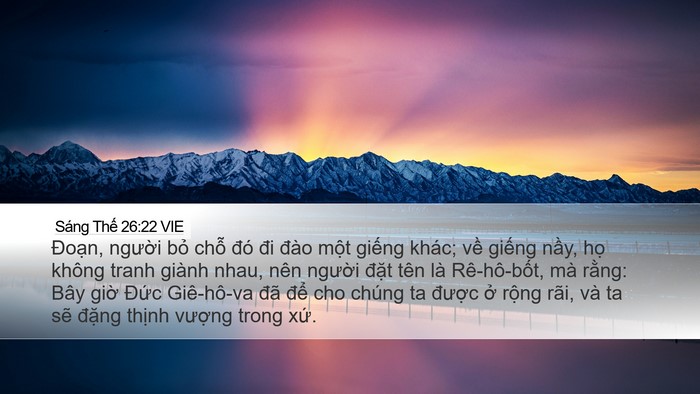Sáng Thế 26:22 VIE Bible Verse Image