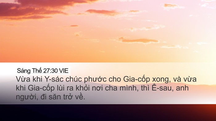 Sáng Thế 27:30 VIE Bible Verse Image