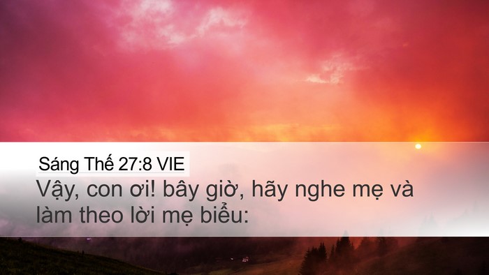 Sáng Thế 27:8 VIE Bible Verse Image