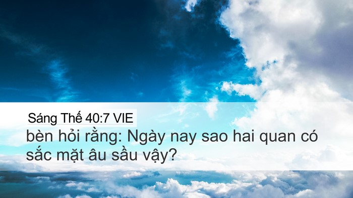 Sáng Thế 40:7 VIE Bible Verse Image