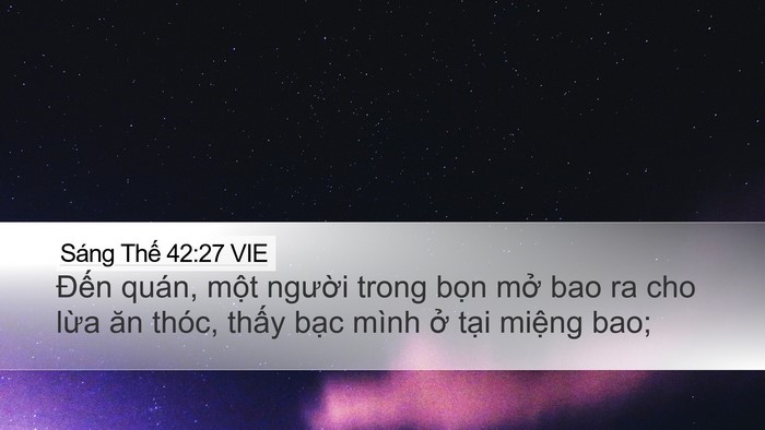 Sáng Thế 42:27 VIE Bible Verse Image