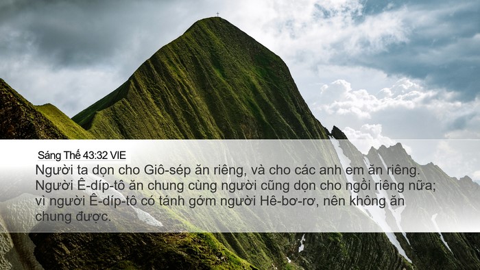 Sáng Thế 43:32 VIE Bible Verse Image