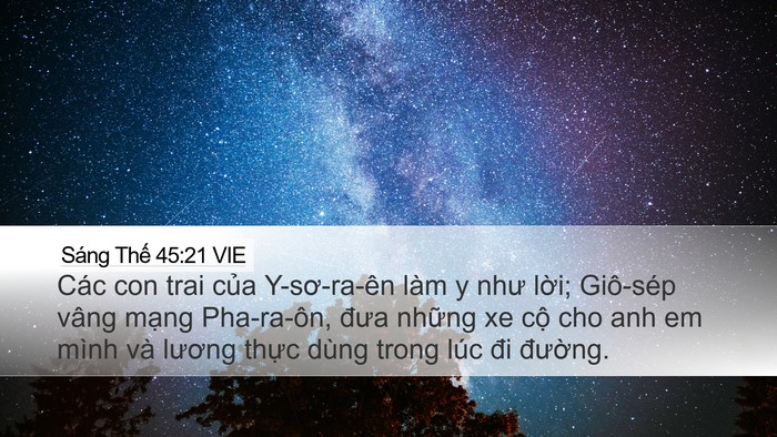 Sáng Thế 45:21 VIE Bible Verse Image