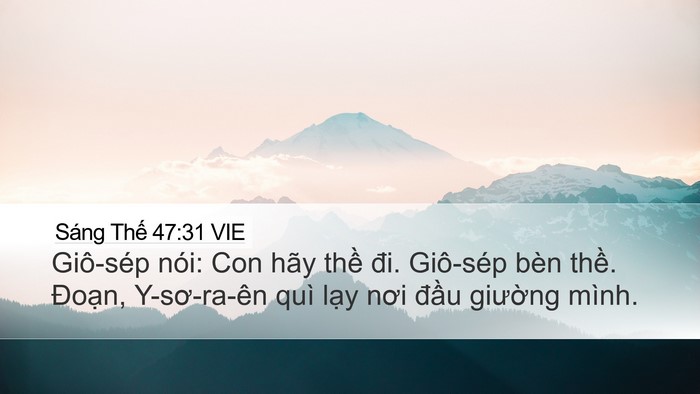 Sáng Thế 47:31 VIE Bible Verse Image