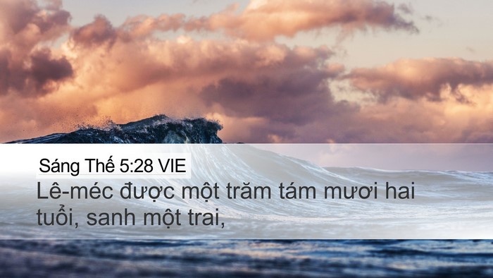 Sáng Thế 5:28 VIE Desktop Wallpaper - Lê-méc được một trăm tám mươi hai - Desktop Bible Verse Wallpaper