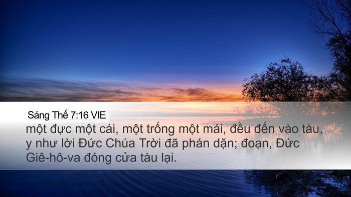 Sáng Thế 7:16 VIE Desktop Wallpaper - một đực một cái, một trống một - Desktop Bible Verse Wallpaper