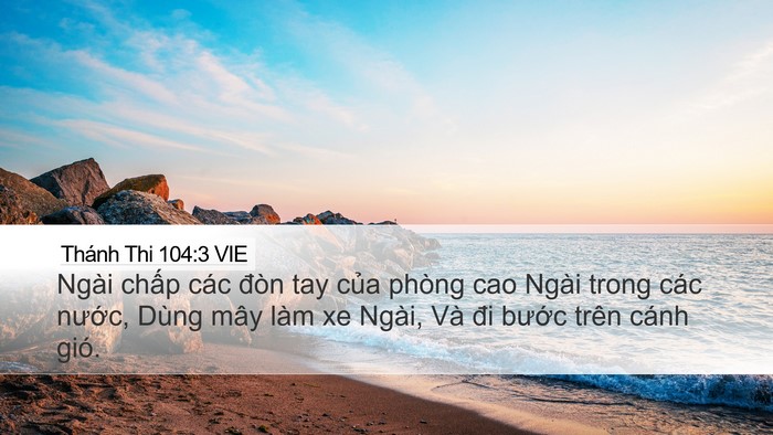 Thánh Thi 104:3 VIE Bible Verse Image