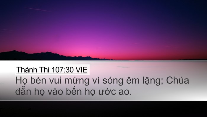Thánh Thi 107:30 VIE Bible Verse Image