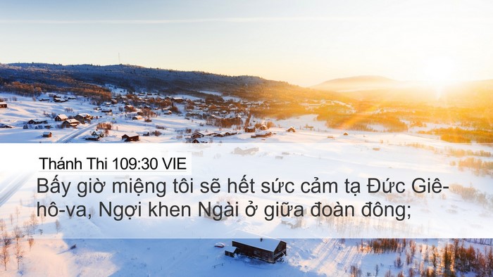 Thánh Thi 109:30 VIE Desktop Wallpaper - Bấy giờ miệng tôi sẽ hết sức cảm - Desktop Bible Verse Wallpaper
