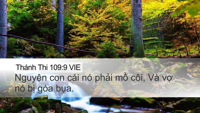 Thánh Thi 109:9 VIE Desktop Wallpaper - Nguyện con cái nó phải mồ côi, Và vợ - Desktop Bible Verse Wallpaper