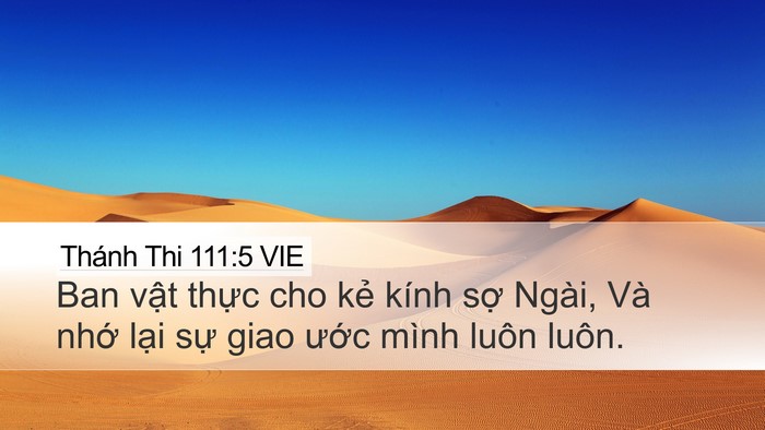 Thánh Thi 111:5 VIE Desktop Wallpaper - Ban vật thực cho kẻ kính sợ Ngài, Và - Desktop Bible Verse Wallpaper