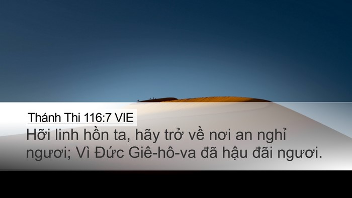 Thánh Thi 116:7 VIE Bible Verse Image