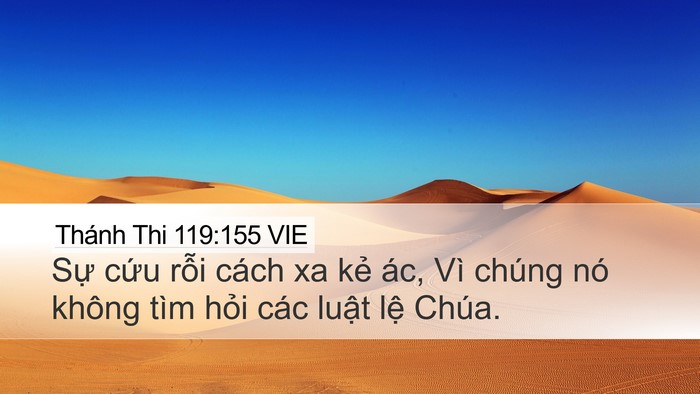 Thánh Thi 119:155 VIE Desktop Wallpaper - Sự cứu rỗi cách xa kẻ ác, Vì chúng - Desktop Bible Verse Wallpaper