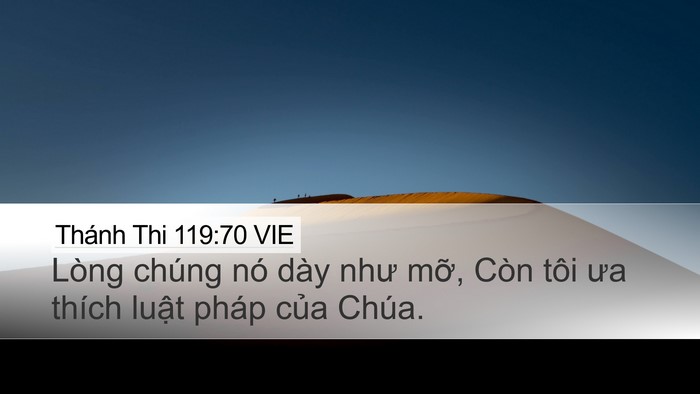 Thánh Thi 119:70 VIE Bible Verse Image