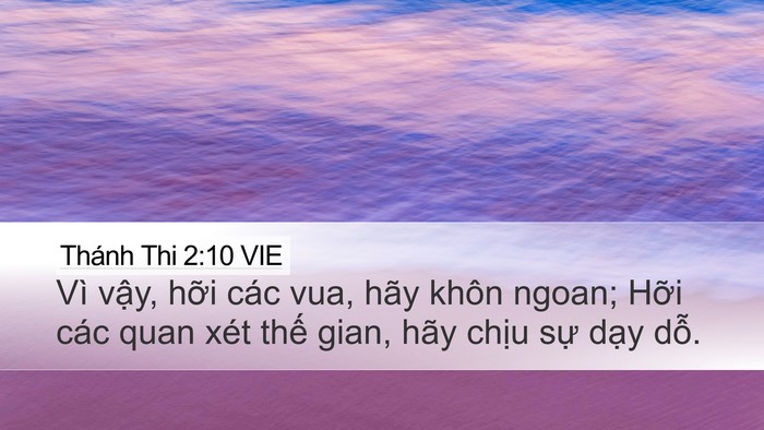 Thánh Thi 2:10 VIE Bible Verse Image
