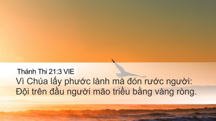 Thánh Thi 21:3 VIE Desktop Wallpaper - Vì Chúa lấy phước lành mà đón rước - Desktop Bible Verse Wallpaper