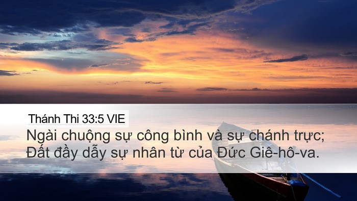 Thánh Thi 33:5 VIE Bible Verse Image