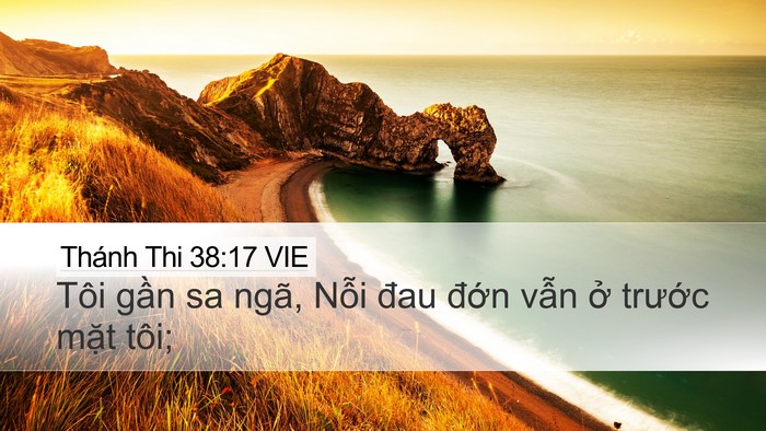 Thánh Thi 38:17 VIE Desktop Wallpaper - Tôi gần sa ngã, Nỗi đau đớn vẫn ở - Desktop Bible Verse Wallpaper