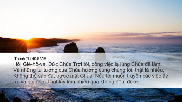 Thánh Thi 40:5 VIE Desktop Wallpaper - Hỡi Giê-hô-va, Đức Chúa Trời tôi, - Desktop Bible Verse Wallpaper