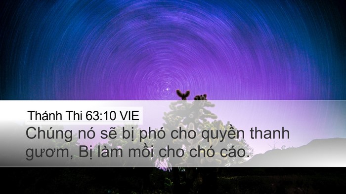 Thánh Thi 63:10 VIE Desktop Wallpaper - Chúng nó sẽ bị phó cho quyền thanh - Desktop Bible Verse Wallpaper