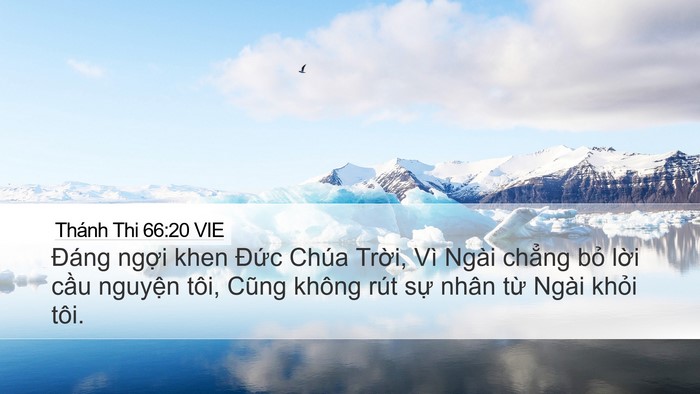 Thánh Thi 66:20 VIE Desktop Wallpaper - Đáng ngợi khen Đức Chúa Trời, Vì Ngài - Desktop Bible Verse Wallpaper