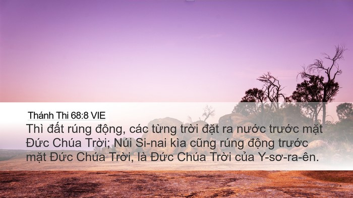 Thánh Thi 68:8 VIE Desktop Wallpaper - Thì đất rúng động, các từng trời - Desktop Bible Verse Wallpaper