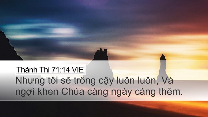 Thánh Thi 71:14 VIE Desktop Wallpaper - Nhưng tôi sẽ trông cậy luôn luôn, Và - Desktop Bible Verse Wallpaper