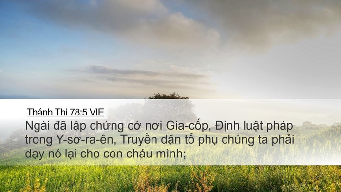 Thánh Thi 78:5 VIE Desktop Wallpaper - Ngài đã lập chứng cớ nơi Gia-cốp, - Desktop Bible Verse Wallpaper