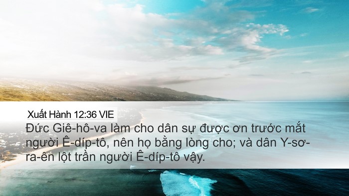 Xuất Hành 12:36 VIE Bible Verse Image