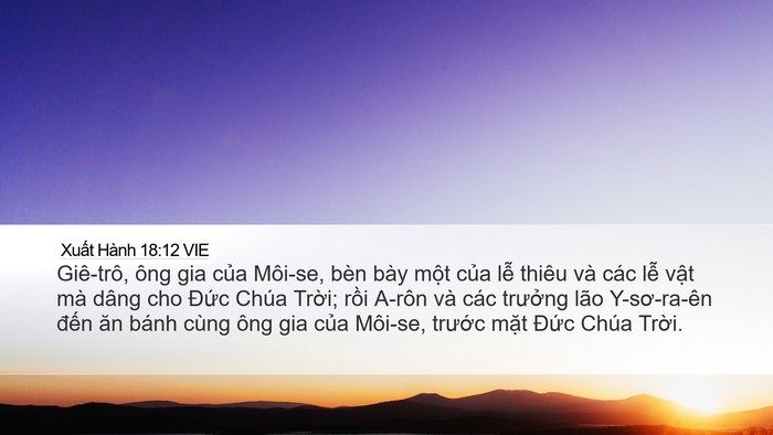 Xuất Hành 18:12 VIE Bible Verse Image