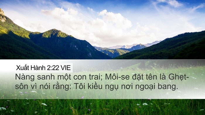 Xuất Hành 2:22 VIE Bible Verse Image