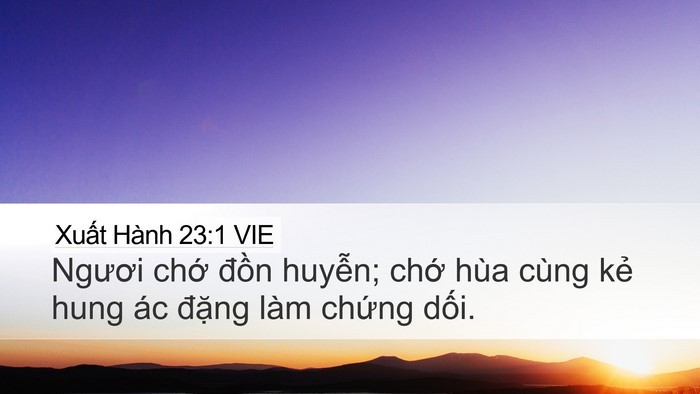 Xuất Hành 23:1 VIE Bible Verse Image