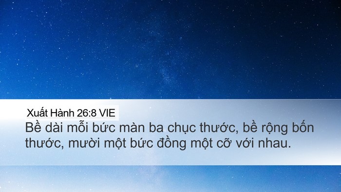 Xuất Hành 26:8 VIE Bible Verse Image