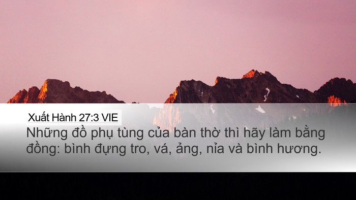 Xuất Hành 27:3 VIE Bible Verse Image