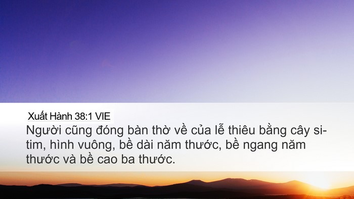 Xuất Hành 38:1 VIE Bible Verse Image