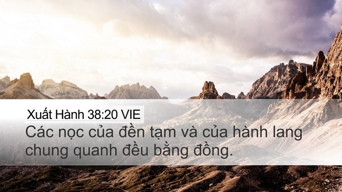 Xuất Hành 38:20 VIE Desktop Wallpaper - Các nọc của đền tạm và của hành - Desktop Bible Verse Wallpaper