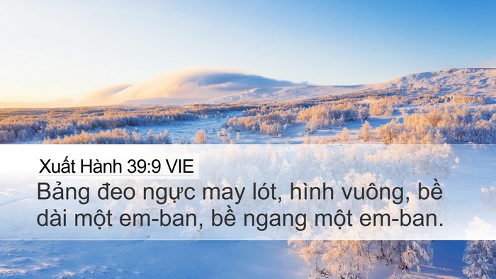Xuất Hành 39:9 VIE Desktop Wallpaper - Bảng đeo ngực may lót, hình vuông, bề - Desktop Bible Verse Wallpaper