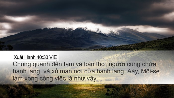 Xuất Hành 40:33 VIE Bible Verse Image