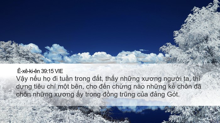 Ê-xê-ki-ên 39:15 VIE Desktop Wallpaper - Vậy nếu họ đi tuần trong đất, thấy - Desktop Bible Verse Wallpaper
