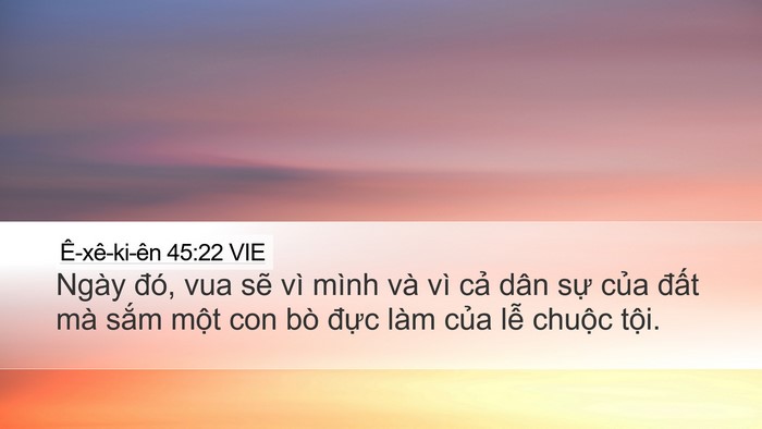 Ê-xê-ki-ên 45:22 VIE Desktop Wallpaper - Ngày đó, vua sẽ vì mình và vì cả dân - Desktop Bible Verse Wallpaper