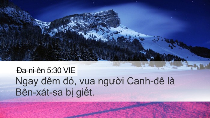 Ða-ni-ên 5:30 VIE Desktop Wallpaper - Ngay đêm đó, vua người Canh-đê là - Desktop Bible Verse Wallpaper