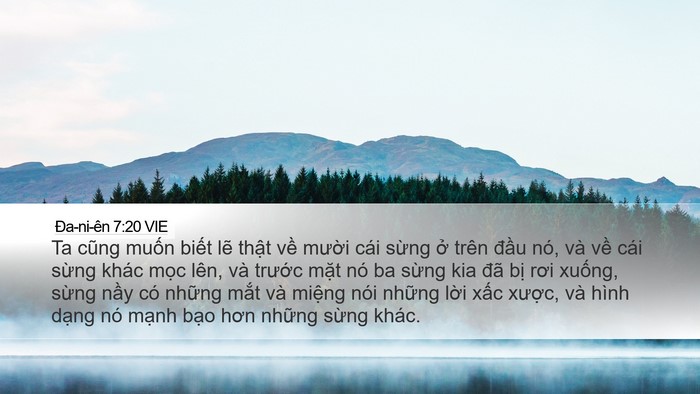Ða-ni-ên 7:20 VIE Bible Verse Image