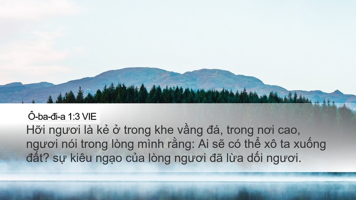Ô-ba-đi-a 1:3 VIE Bible Verse Image