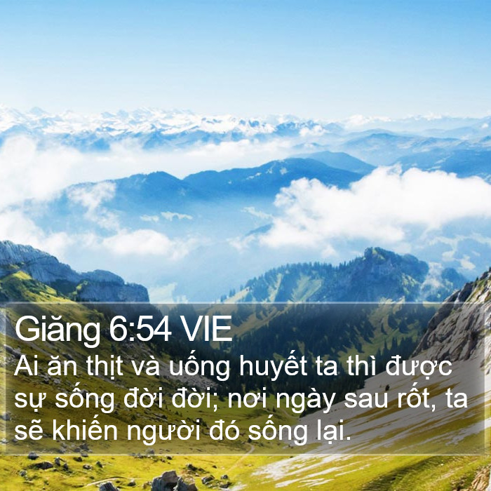 Giăng 6:54 VIE - Ai ăn thịt và uống huyết ta thì được