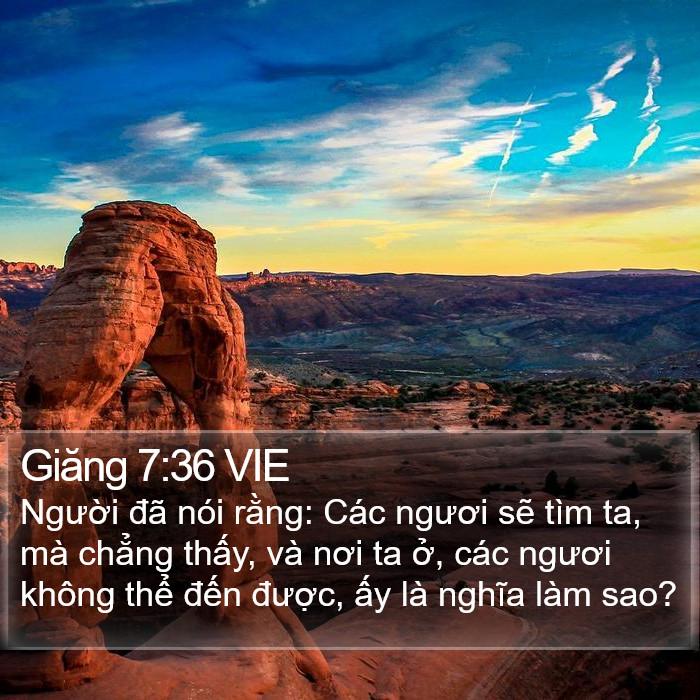 Giăng 7:36 VIE - Người đã nói rằng: Các ngươi sẽ tìm
