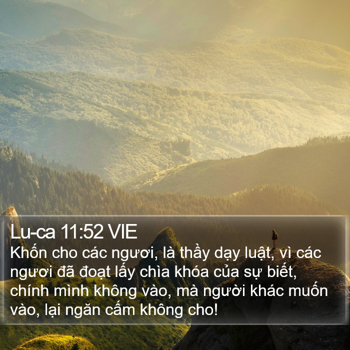 Lu-ca 11:52 VIE - Khốn cho các ngươi, là thầy dạy luật,