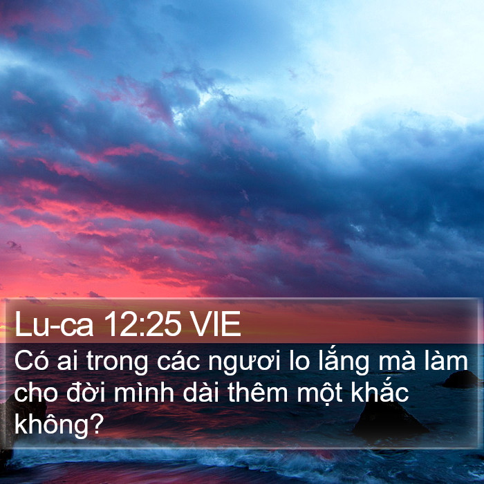 Lu-ca 12:25 VIE - Có ai trong các ngươi lo lắng mà làm cho