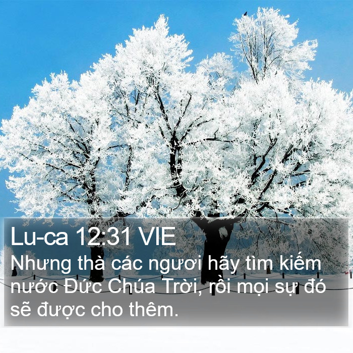 Lu-ca 12:31 VIE - Nhưng thà các ngươi hãy tìm kiếm nước